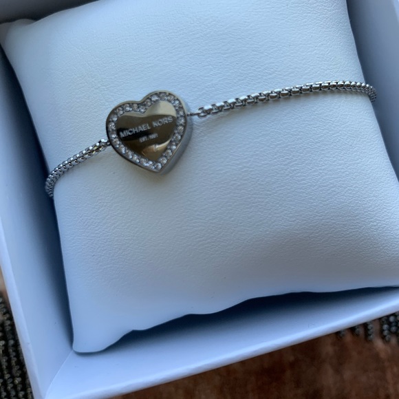 Michael KorsPave Logo Heart Slide Bracelet Silver - Picture 2 of 6